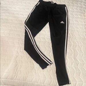 Adidas Women's Black Joggers with White Stripes